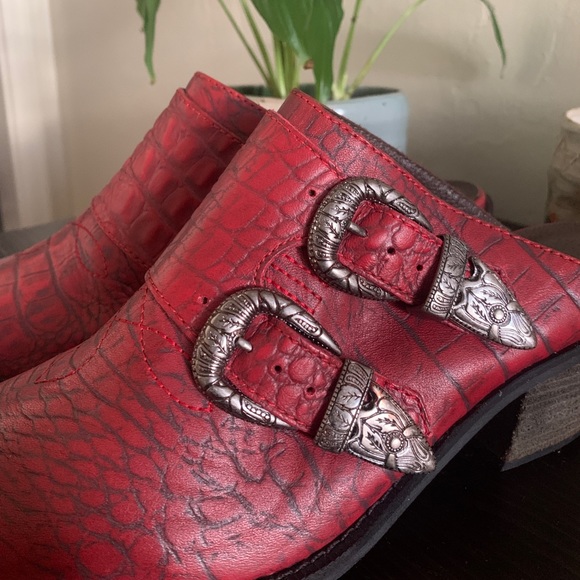 Matisse Red Bloke Leather Mule Women Size 8.5 - Picture 4 of 8